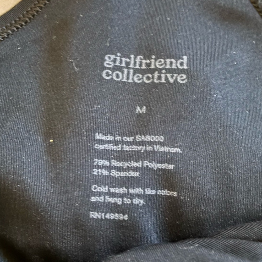 The Girlfriend Collective The Barre Unitard Romper Bodysuit Black - Picture 9 of 9